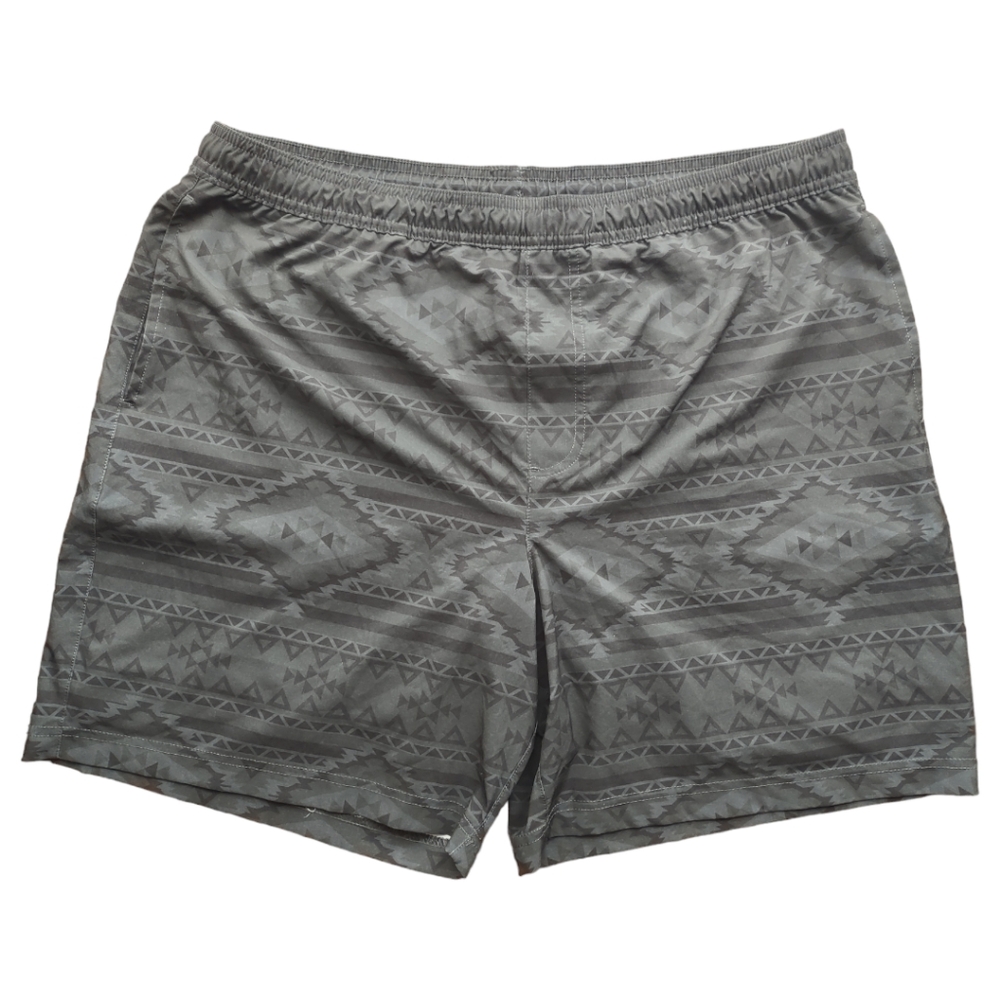 Chubbies Quests Swim Trunks Shorts Black Gray Teal Aztec Lined 5.5" Men's 2XL